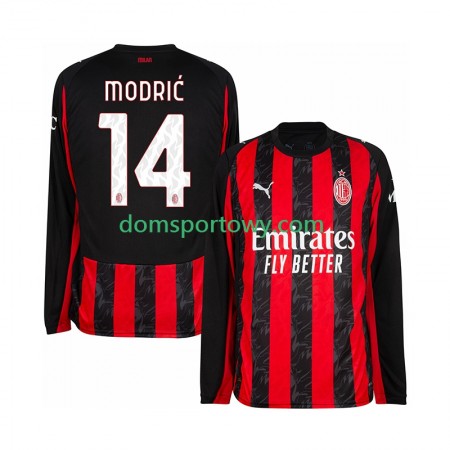 Koszulka AC Milan Luca Modrić 14 Domowe Koszulki Piłkarskie 2025-2026 Długi Rękaw